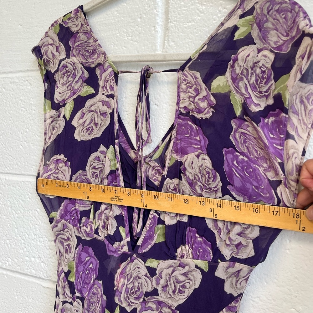 Free People Purple Rose Garden Maxi Dress Sz. 12 - Picture 8 of 11